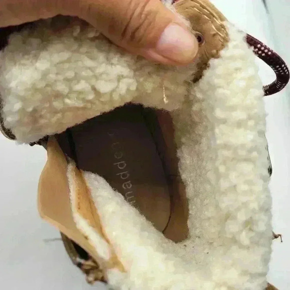 Madden Girl Womens Hayess Faux-Fur Lug Sole Hiker Booties, LT BEIGE, Size 5M - Picture 9 of 11